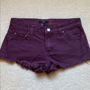 Maroon Denim Shorts